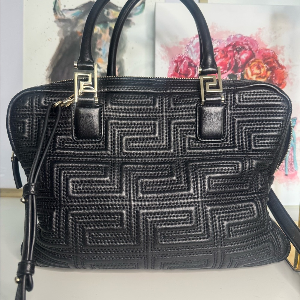 Versace Black Satchel with Gold Accents - Picture 7 of 16